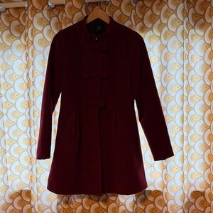 Jack by BB Dakota Maroon Bow-Detail Trench Coat